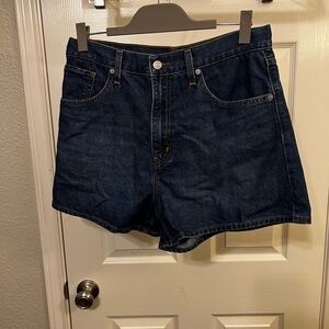 Levi's Blue Denim High Waisted Mom Shorts
